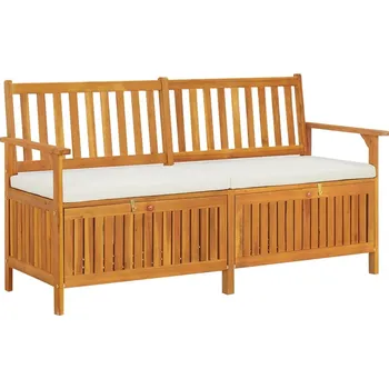 Zahradní lavice Úložná lavice s poduškou 148 cm masivní akáciové dřevo IM_316737