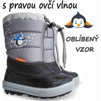 Pánská zimní obuv DEMAR dětské sněhule KENNY 2NC 1502 šedé vel.20-29, šedá - 26-27