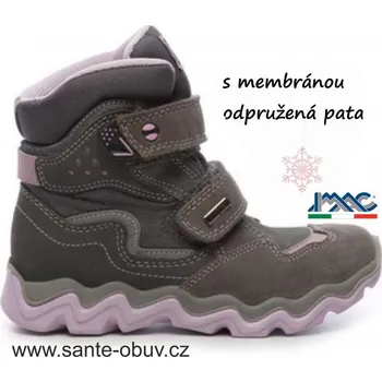 Dámská zdravotní obuv SANTÉ IC/84588 GRIGIO-LILA zimní zdravotní obuv, vel.31-35, šedá-lila - 33