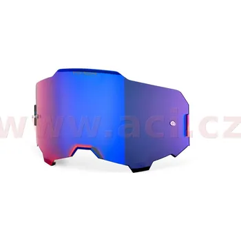 Motocyklové brýle 100percent náhradní plexi pro brýle 100% ARMEGA HIPER modré chromové, Anti-fog