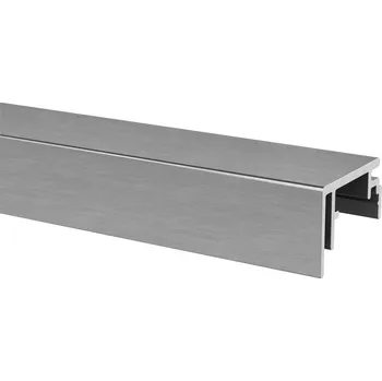 Zábradlí Ukončovací profil, Easy Glass Strong, horní montáž Ukončovací profil, Easy Glass Strong, horní montáž, délka 5000 mm, U-vel.: 3 mm, hliník, surový