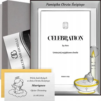 Rám na obraz Rámeček Beltrami Dárek Ke Křtinám 14 x 18,5 cm stříbrný