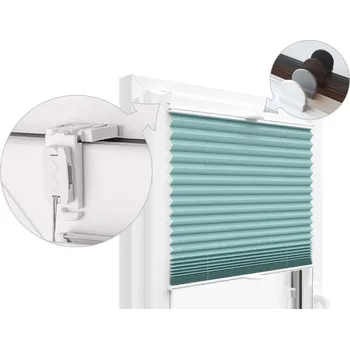 Roleta ZEBRA-SHOP PLISSÉ LUX / SIMPLE / TYRKYSOVÁ / PP165 Šířka plissé v cm: 22, KAT: B 111-150 cm