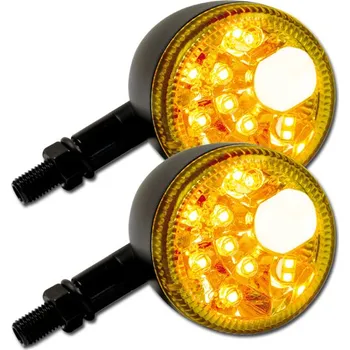 Osvětlení pro motocykl HSM LED blinkry Prisma na motorku, kombinované, čiré sklo, matná černá, M10