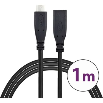 Datový kabel Kabel USB-C male / USB-C female - prodlužovací - 1m - černý
