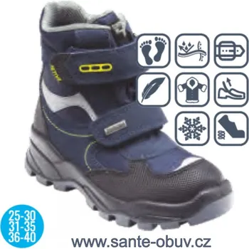 Dámská zdravotní obuv SANTÉ IC/282799 BLU zimní obuv vel.31-35, modrá - 35