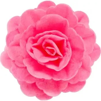 Přisada na vaření a pečení Dekorace oplatková - Růže velká 55 mm, fuksiová, 3 ks