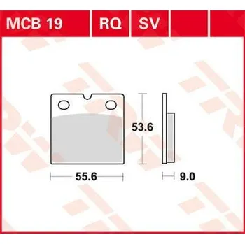 Brzdová destička TRW MCB19SV sintrované brzdové destičky na motorku
