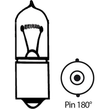 Osvětlení pro motocykl HSM Halogenová žárovka čirá, 12V23W, BA9S, Pin 180°, O=9x27mm