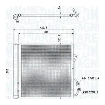 Výparník klimatizace Kondenzátor, klimatizace MAGNETI MARELLI 350203921000