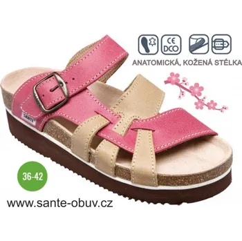 Dámská obuv SANTÉ N/240/9/C30/29/H/K/CP zdravotní pantofel červená, červená - 40