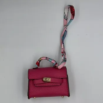 Přívěsek Kabelka kožený přívěsek klíčenka kryt pouzdro Airpods 1 2 3 Pro2 hit 2025 ideální dárek pro ženu růžová