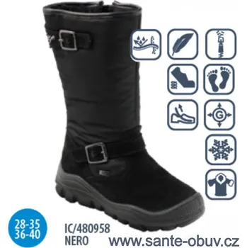 Dámská zdravotní obuv SANTÉ IC/480958 NERO junior zimní obuv vel.36-40, --- - 40