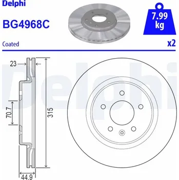 Brzdový kotouč Brzdový kotouč DELPHI BG4968C