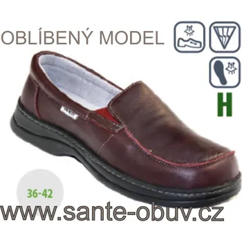 Dámská zdravotní obuv SANTÉ N/224/2L/31 VÍNOVÁ zdravotní obuv , červená - 39
