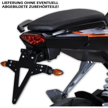 Držák SPZ HSM Držák SPZ KTM 125/200/390 Duke 11-16, nastavitelný, černý, s držákem odrazky