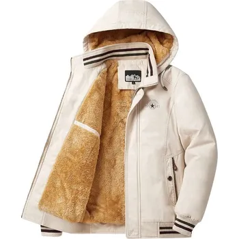 Pánský zimní kabát Pánská zimní bunda ND794 Barva: Béžová, Velikost: L