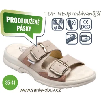 Dámská zdravotní obuv SANTÉ N/517/33P/28/47/SP BÉŽOVÁ zdravotní pracovní pantofel, béžová - 35