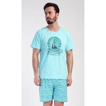 Pánské pyžamo Vienetta MAN Pánské pyžamo šortky Jachting Barva: Modrá, Velikost: XL