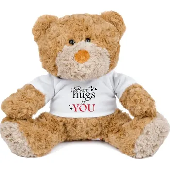 plyšák Medvídek Teddy s potiskem Bear hugs for you