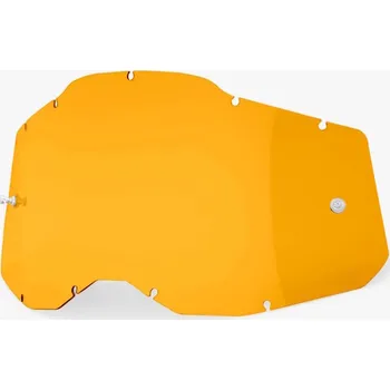 Motocyklové brýle 100percent náhradní plexi pro brýle 100% plexi Racecraft 2/Accuri 2/Strata 2, tmavě žluté, Anti-fog