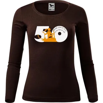 Dámské tričko DOBRÝ TRIKO Dámské triko Jsem střelená 50 let Velikost: M, Barva: Kávová