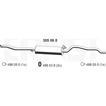 Tlumič výfuku Střední tlumič výfuku ERNST 305068