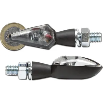 Osvětlení pro motocykl HSM LED blinkry Spearhead na motorku, tónované sklo, krátké, černá, M8