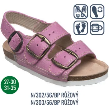 Dámská zdravotní obuv SANTÉ N/302/56/BP , N/303/56/BP zdravotní sandál růžová vel.27-35, --- - 34