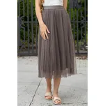 Only dámská tylová midi sukně Lavina šedohnědá Velikost: M