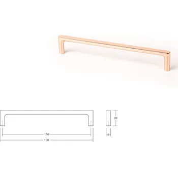 Nábytkové kování Nábytková úchytka VIEFE 0487 PURE 160mm měď lesklá