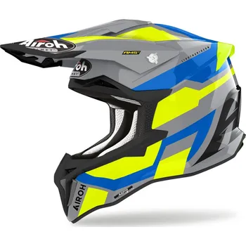 Helma na motorku Airoh 2023 motokros helma STRYCKER GLAM žlutá / modrá, velikost XXL