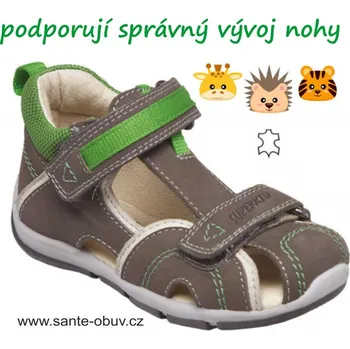 Dámská zdravotní obuv SANTÉ SK/333 KHAKI-GREEN zdravotní sandál vel.26-30, khaki-zelená - 27