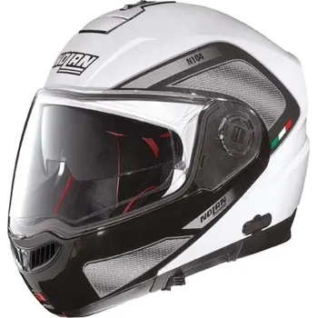 Helma na motorku Moto helma Nolan N104 Absolute Tech N-Com Metal White 28, 3XL