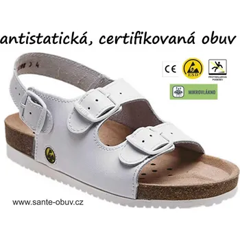Dámská zdravotní obuv SANTÉ N/32/10/E BÍLÁ zdravotní sandál PRACOVNÍ, bílá - 42