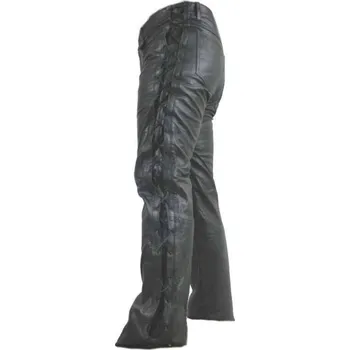 Moto kalhoty Skorpion kožené kalhoty na motorku se šněrováním černé velikost 58