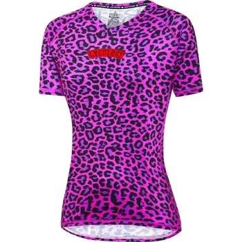 cyklistický dres MTB dres CYCOLOGY Badass Kitty, dámský, krátký rukáv