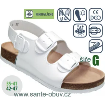Dámská zdravotní obuv SANTÉ N/32/10 BÍLÁ zdravotní PRACOVNÍ sandál, bílá - 43