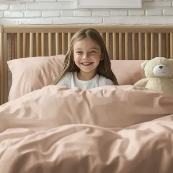 Povlečení Dětské bavlněné povlečení do postýlky Moni MO-047 Béžové Do postýlky 90x140 a 50x70 cm