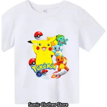 Pokémon Dětské pohodlné tričko "Pokémon" - 6 barevných variant Barva: Bílá, Velikost: 7-8 let/130