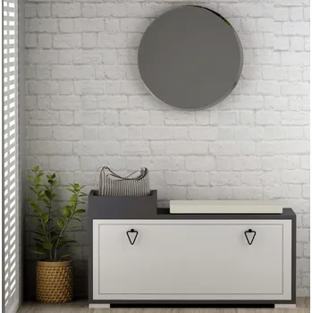 Botník Casarredo RAMPART botník se sedákem, antracit / bílá