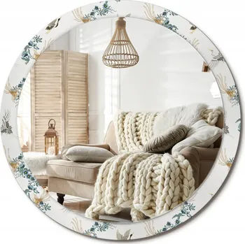 Zrcadlo Zrcadlo s ozdobným skleněným rámem s potiskem Čínští ptáci o velikosti 100 cm