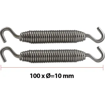 Výfuk pro motocykl HSM Pružina na výfuk, 100xO10mm, V2A nerezová ocel, 2 kusy