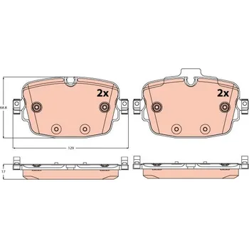 Brzdová destička Sada brzdových destiček, kotoučová brzda TRW GDB2215