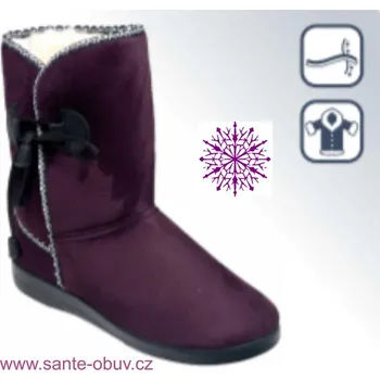 Dámská zdravotní obuv SANTÉ MJ/27 vínová obuv s kožíškem, válenky, --- - 41