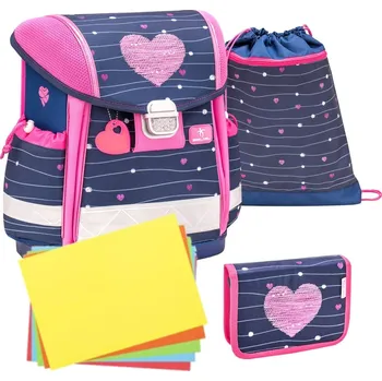 Školní batoh Školní aktovka Belmil 403-13 Classy Simple Hearts (set s penálem a sáčkem) + DÁREK