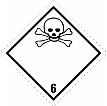 Značení ADR NÁLEPKA SAMOLEPÍCÍ - ADR TŘÍDA 6.1 - TOXICKÉ LÁTKY Č. 6 (10 X 10CM)