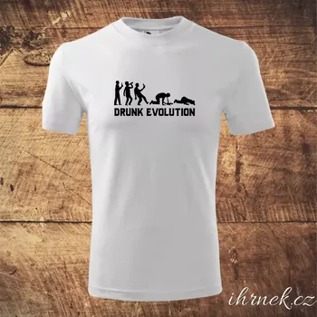 Tričko pánské Drunk Evolution - bílé
