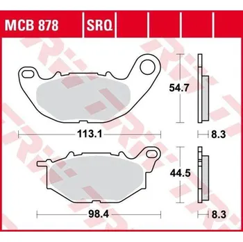 Brzdová destička TRW MCB878SRQ racing sintrované brzdové destičky na motorku
