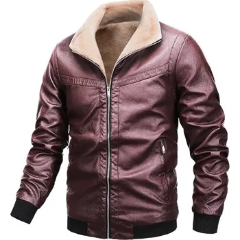 Moto bunda Pánská kožená bunda ND120 Barva: Vínová, Velikost: M